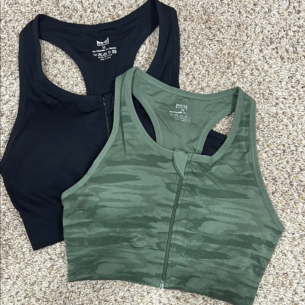 3/$20 SALE  | Green Camo and Black Sports Bras